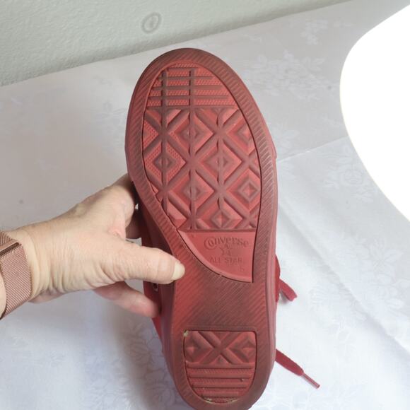 Converse All Star Red Map Print High Top Sneakers Unisex 5 / Women’s 6. - Picture 3 of 8